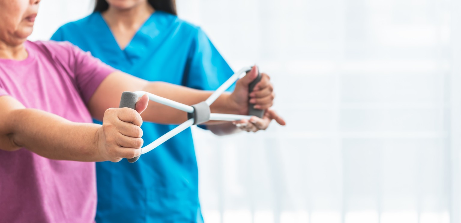 Physiotherapy rehabilitation exercise session